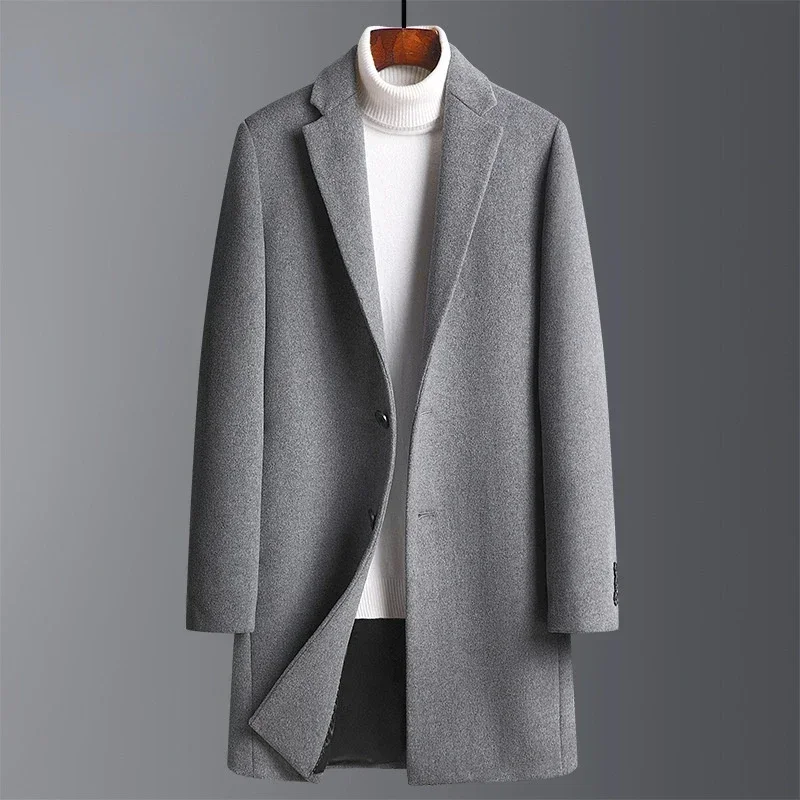 

MRMT 2025 Brand New Men's Woolen Coat Slim Mid-Length Wool Windbreaker Men Thickened Woolen Coat Man Jacket Coat For Male