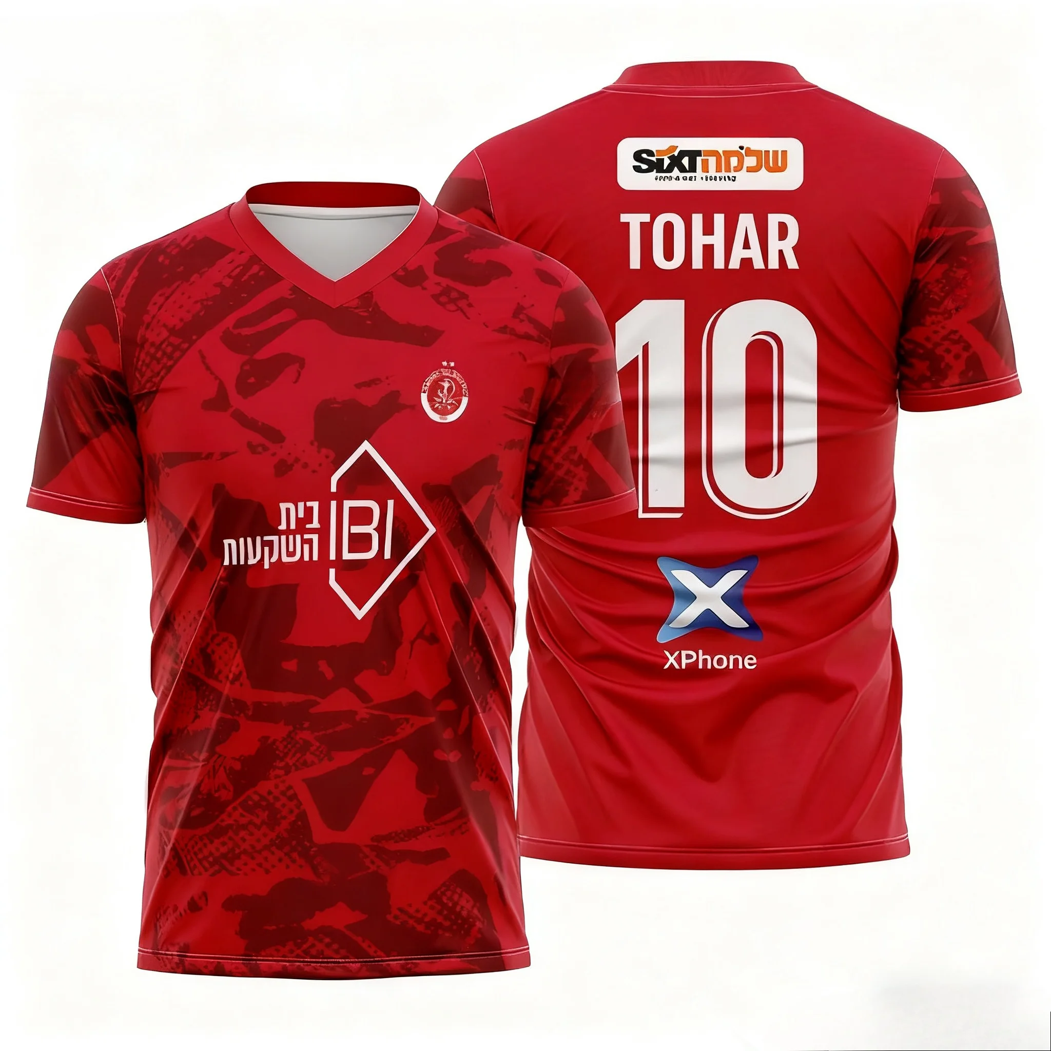 تي شيرت رجالي صيفي جديد لعام 2026 من Hapoel Tel Aviv لكرة القدم تي شيرت رياضي سريع الجفاف بأكمام قصيرة لكل من الرجال والنساء #1