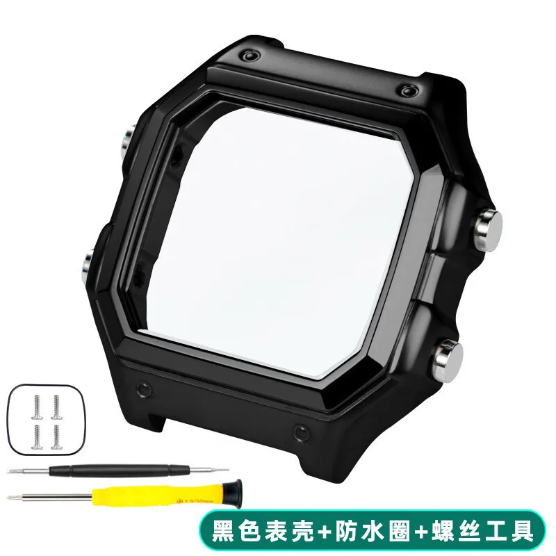 AE-1200 Gehäuse mit Spiegelglas für Casio AE1200/AE1300, modifiziertes Metall-Edelstahlgehäuse mit wasserdichter Ringschraube und Werkzeug 8
