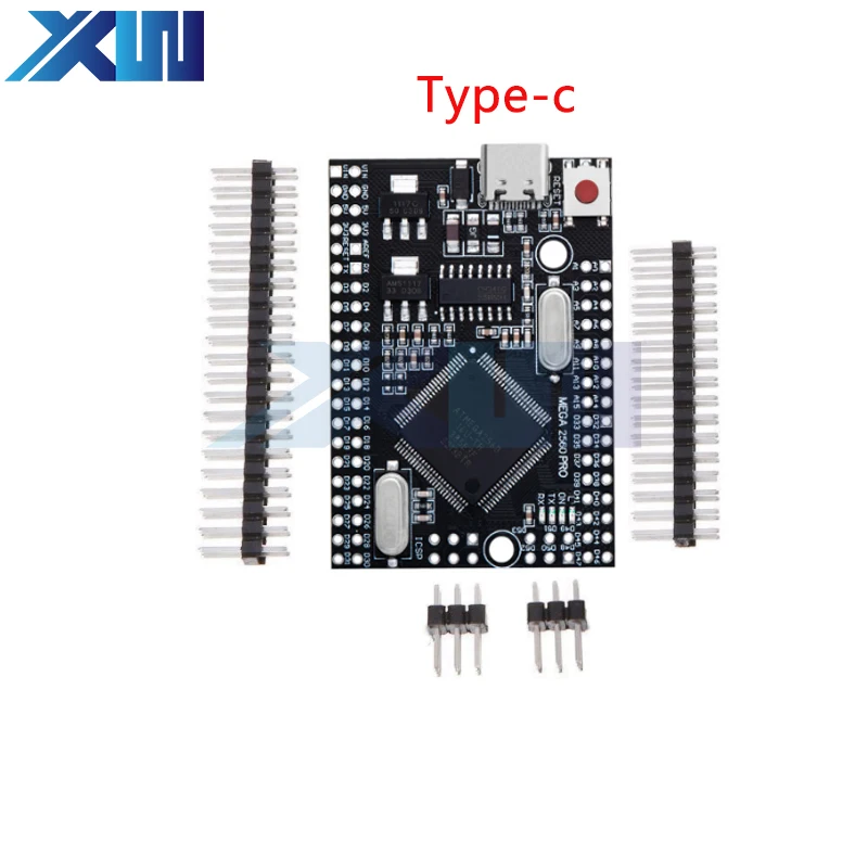 Imagem -06 - Mega 2560 Pro Mini 5v Incorporar Ch340g Atmega256016au com Pinheaders Masculinos Compatível para Arduino Tipo-c Micro Interface