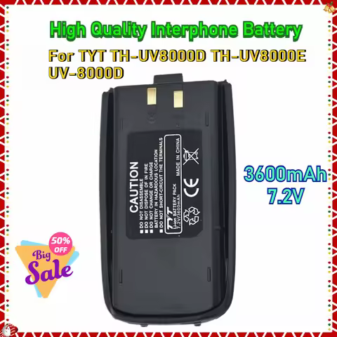 3600mAh 7.2V Batterie TH-UV8000D TYT Support Type-C Charge Eddie Ion Batterie Pack Pour TH-UV8000E TC-8000 LB-75L Radio