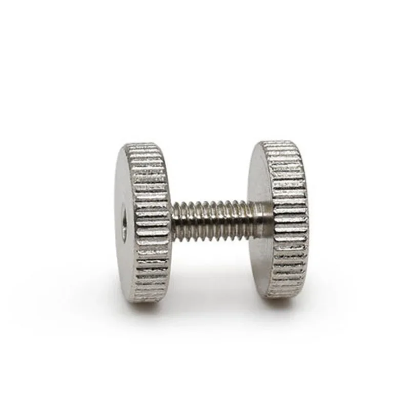 

5pcs M4 circle shape knurled flat head hand screw nuts matching screws nut iron nickel plating