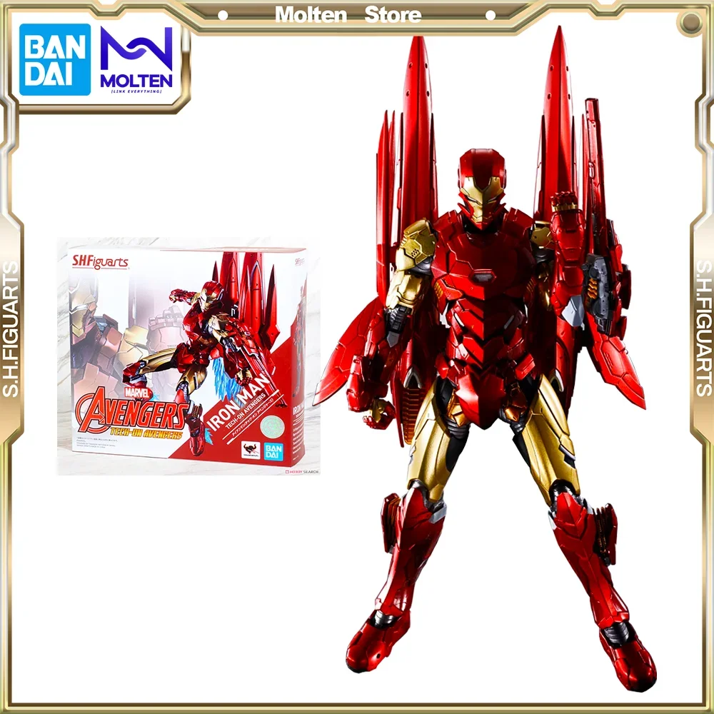 

BANDAI Original S.H.Figuarts Iron Man Tech-On Avengers Action Anime Figure Model Kit Completed Eiichi Shimizu