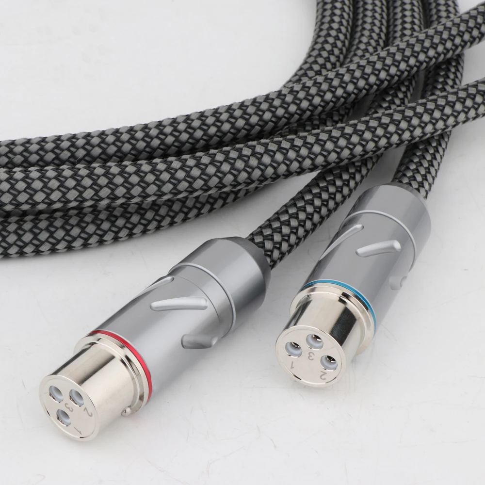 HIFI  A202X7R 99.998% OFC Copper Silver Plated Balanced Interconnect XLR Cable Pure Copper Rhodium Plated XLR Connectors