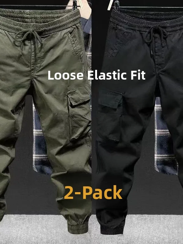 

Американские повседневные рабочие брюки в стиле ретро, мужские летние тонкие эластичные свободные брюки большого размера, уличные износостойкие спортивные брюки для отдыха