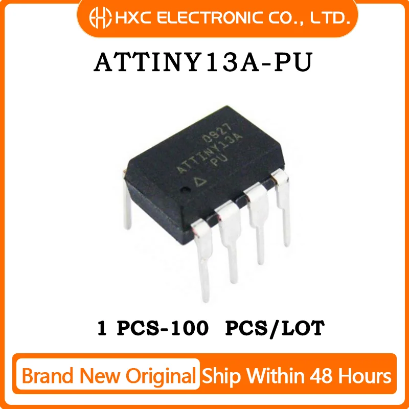 5PCS/10PCS/50PCS/100PCS ATTINY13A-PU IC MCU 8BIT 1KB FLASH 8DIP Brand New Original IC Chip