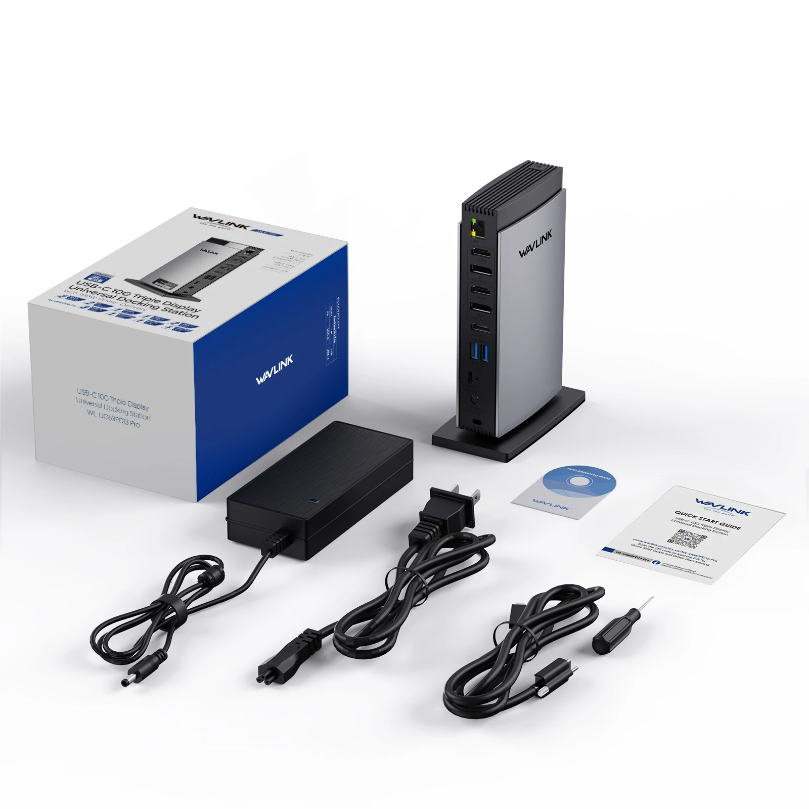 WAVLINK 15 In 1Universal DisplayLink Docking Station 4K+Dual 2K
