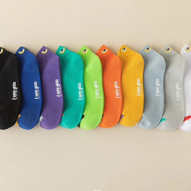 1/5/10 คู่ถุงเท้าสั้นข้อเท้าถุงเท้าเรือ Breathable Casual กีฬาผู้หญิงฤดูร้อนบาง Low-Cut ถุงเท้าชาย