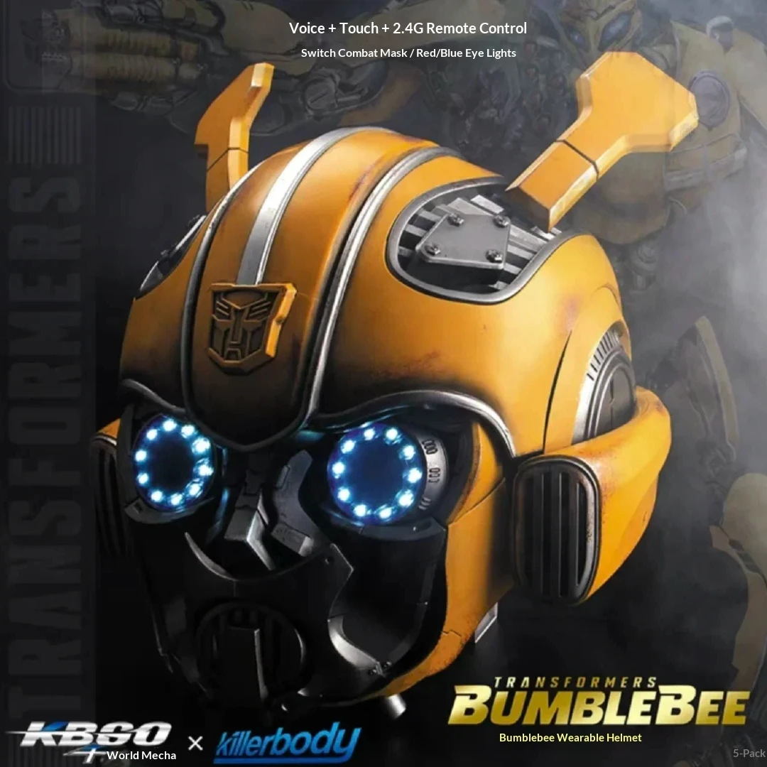 

Killerbody Transformers Bumblebee Wearable Helmet Remote Control Transformable Led Eyes Light Simulated Sound Toy Gift For Fans