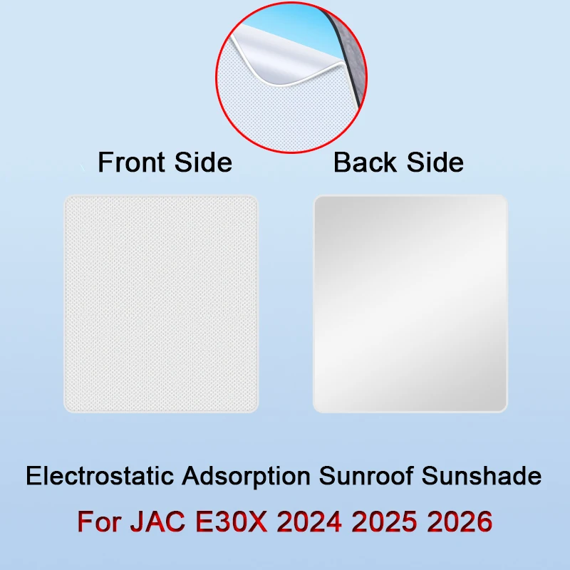 

For JAC E30X 2024 2025 2026 Electrostatic Adsorption Car Roof Sunshade Skylight Blind Shading Windshield Sunroof Cover Accessory