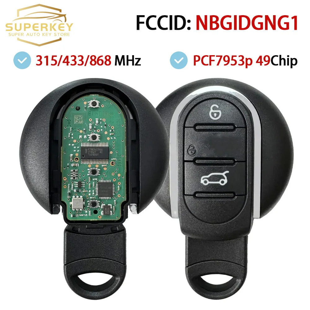Original PCB ID49 PCF7945 PCF7953 Keyless Smart Car Key For BMW MINI Cooper F-series F55 F56 315/433/868MHZ FCCID NBGIDGNG1