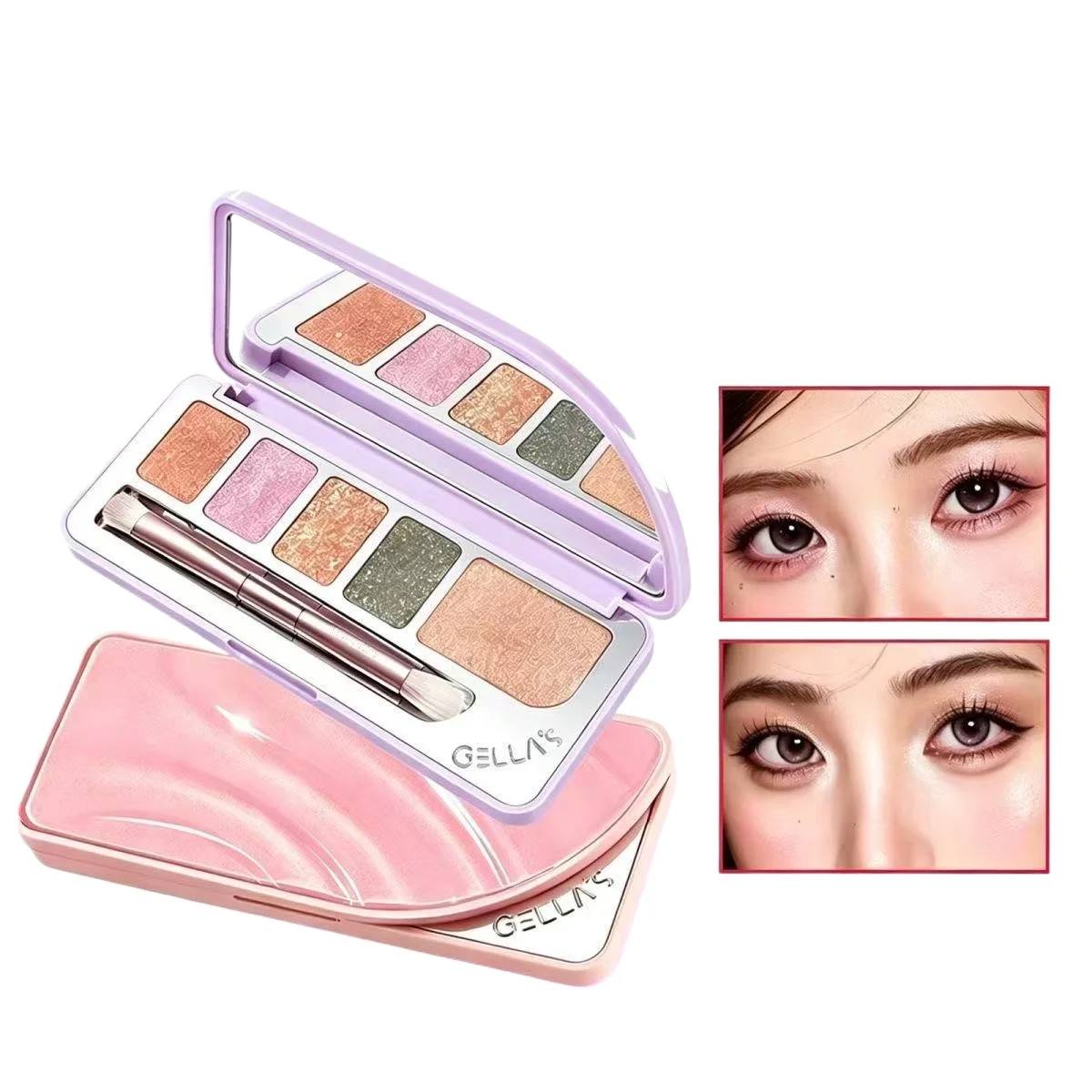 Gellas Pearl Light Fine Flash Eyeshadow Highlight Blusher Plate Explodes Broken Diamond for Festival & Daily Makeup