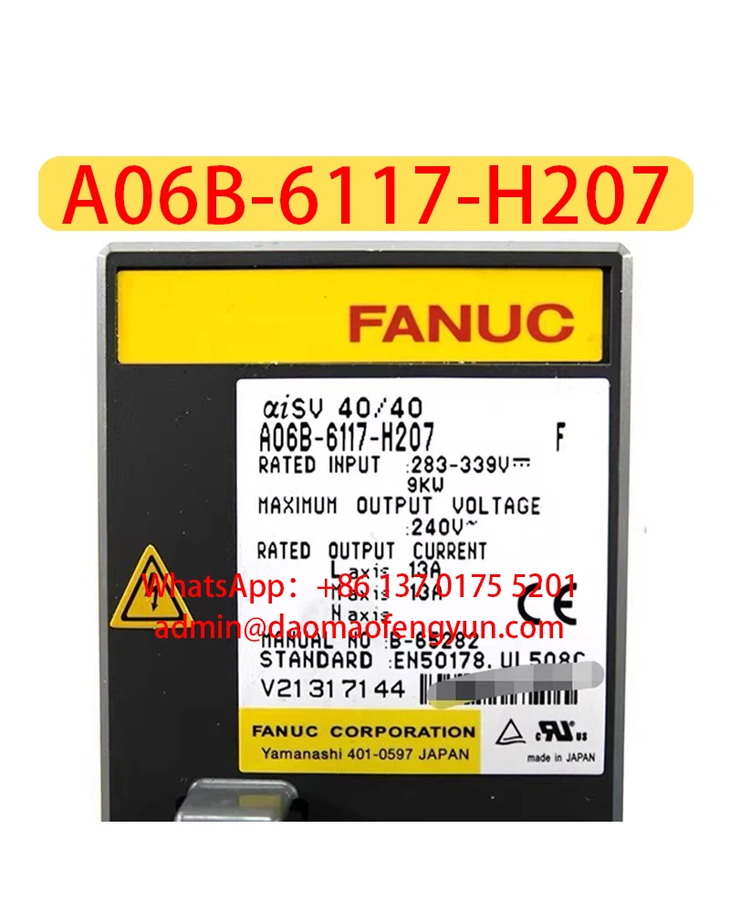 

A06B-6117-H207 Used Drive Servo Amplifier，A06B 6117 H207，Fast shipping