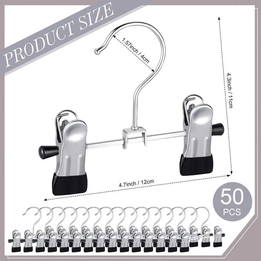 

50 шт. Двойные регулируемые вешалки для обуви с зажимами, экономящие место, портативные дорожные вешалки для брюк, органайзер для обуви, сумок и одежды