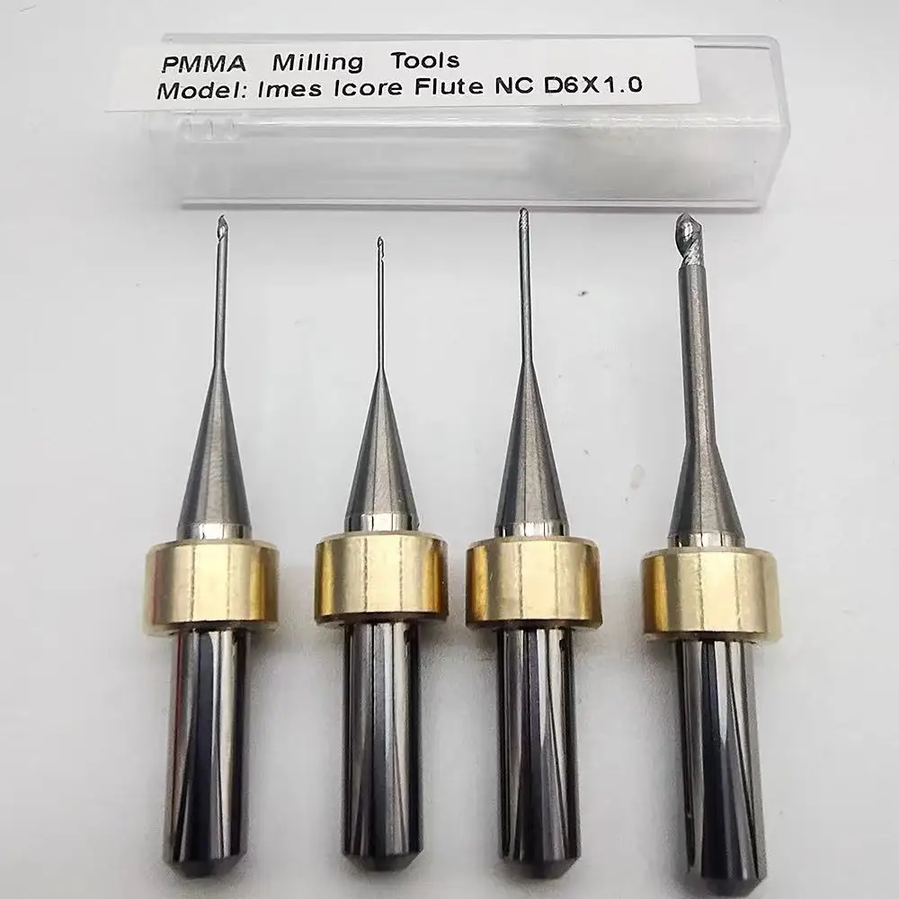 Imes Icore 350i 650i PMMA Milling Burs Cad Caｍ Dental PEEK WAX fresa Shank 6mm Milling Cutters For Dental Lab