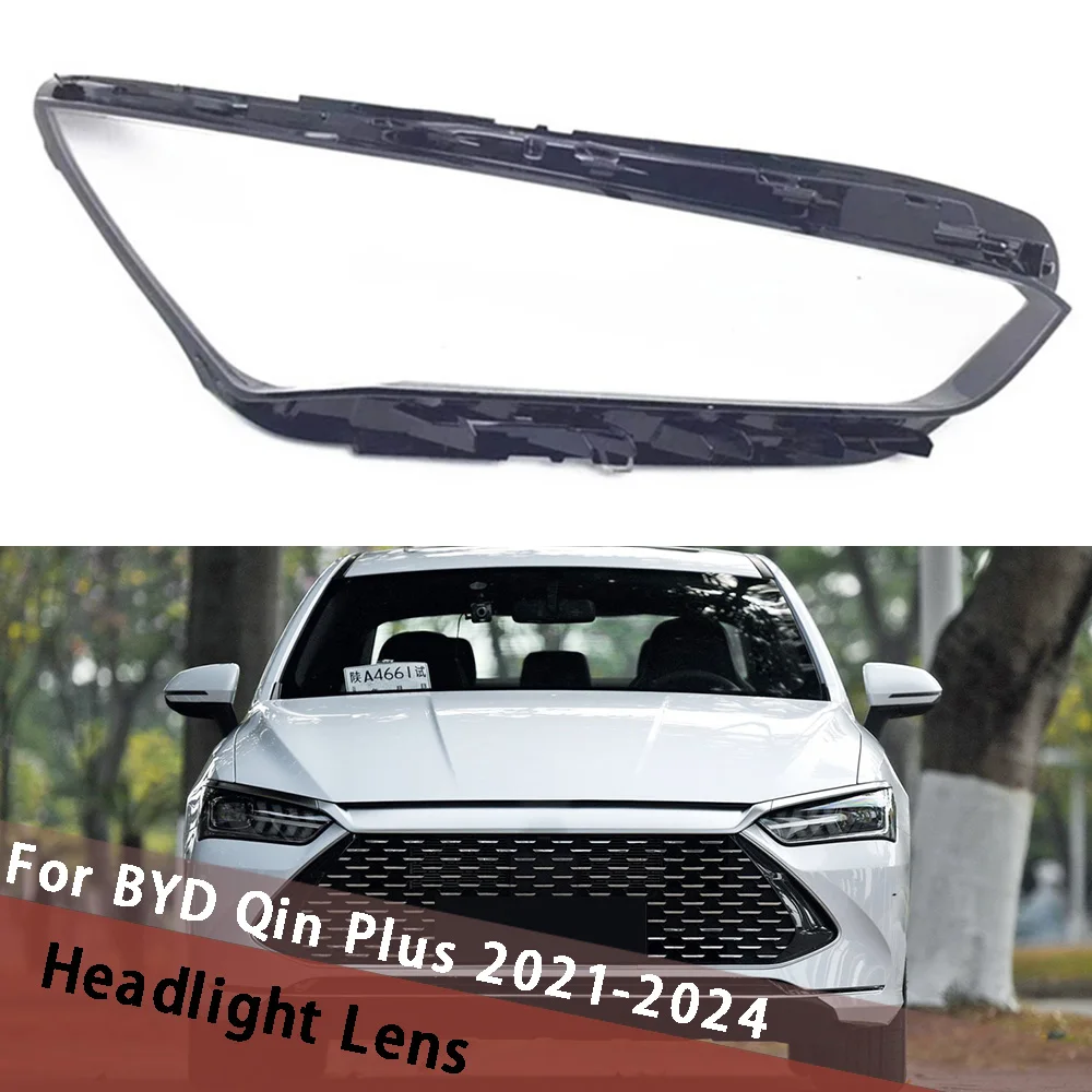

For BYD Qin Plus 2021 2022 2023 2024 Headlight Lens Cover Replace Transparent Lampshade Headlamp Shell Housing Plexiglass