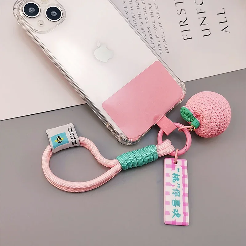 Mobile Phone Lanyard Three-dimensional Peach Pendant New Creative Keychain Pendant Bag Hanging Exquisite Women's Cute Pendant