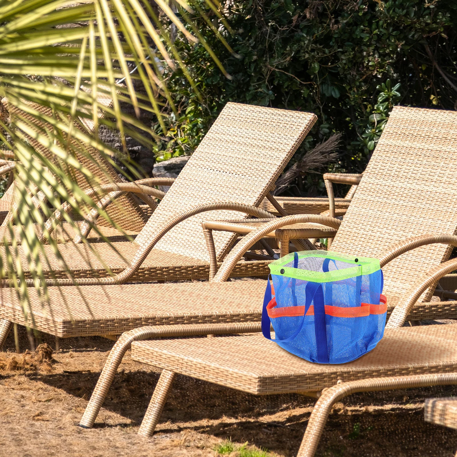 Extra Large Mesh Beach Bag Multiple Pockets Sandproof Waterproof Tote for Swimming Pool Travel Essentials