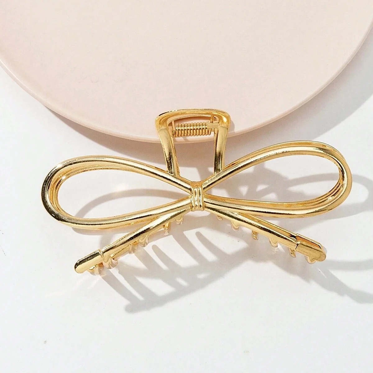 2 pcs Fashion Butterfly Bow Hair Clips, Gold & Silver Shark Clips for Updo, Suitable for Dates, Campus, Parties, Office view 6
