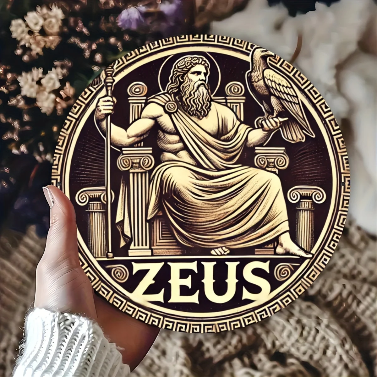 Zeus Metallschild, Retro-Wandkunst, 7,87 Zoll, Vintage-Aluminiumschild für Bar, Café, Garage, Heimdekoration