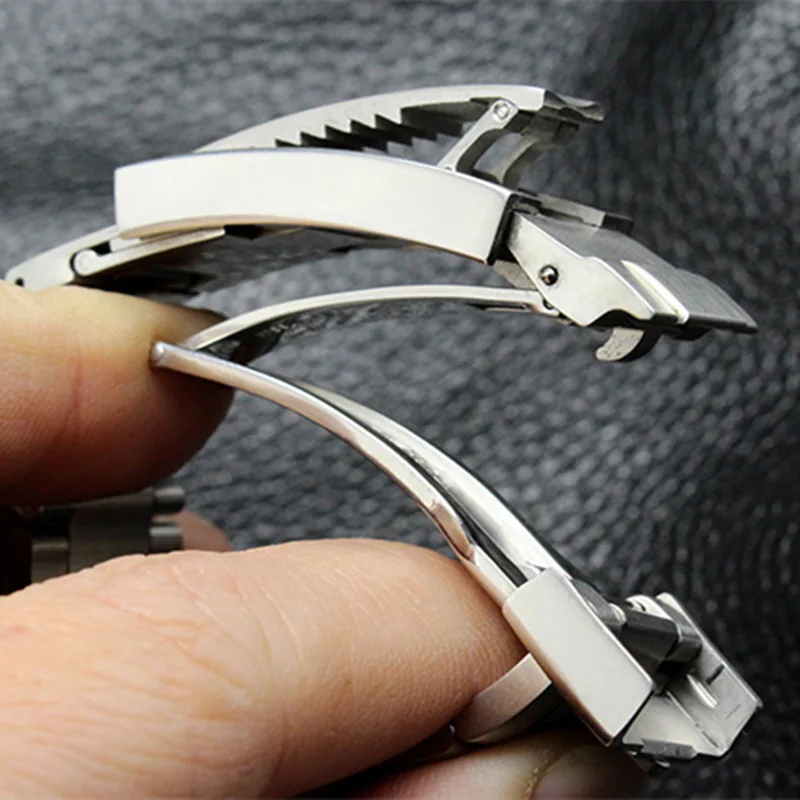 20mm 21mm Zipper Watchband Men's Steel Strap Brushed Stainless Steel Strap Suitable for Rolex Watch Black Green Water Ghost