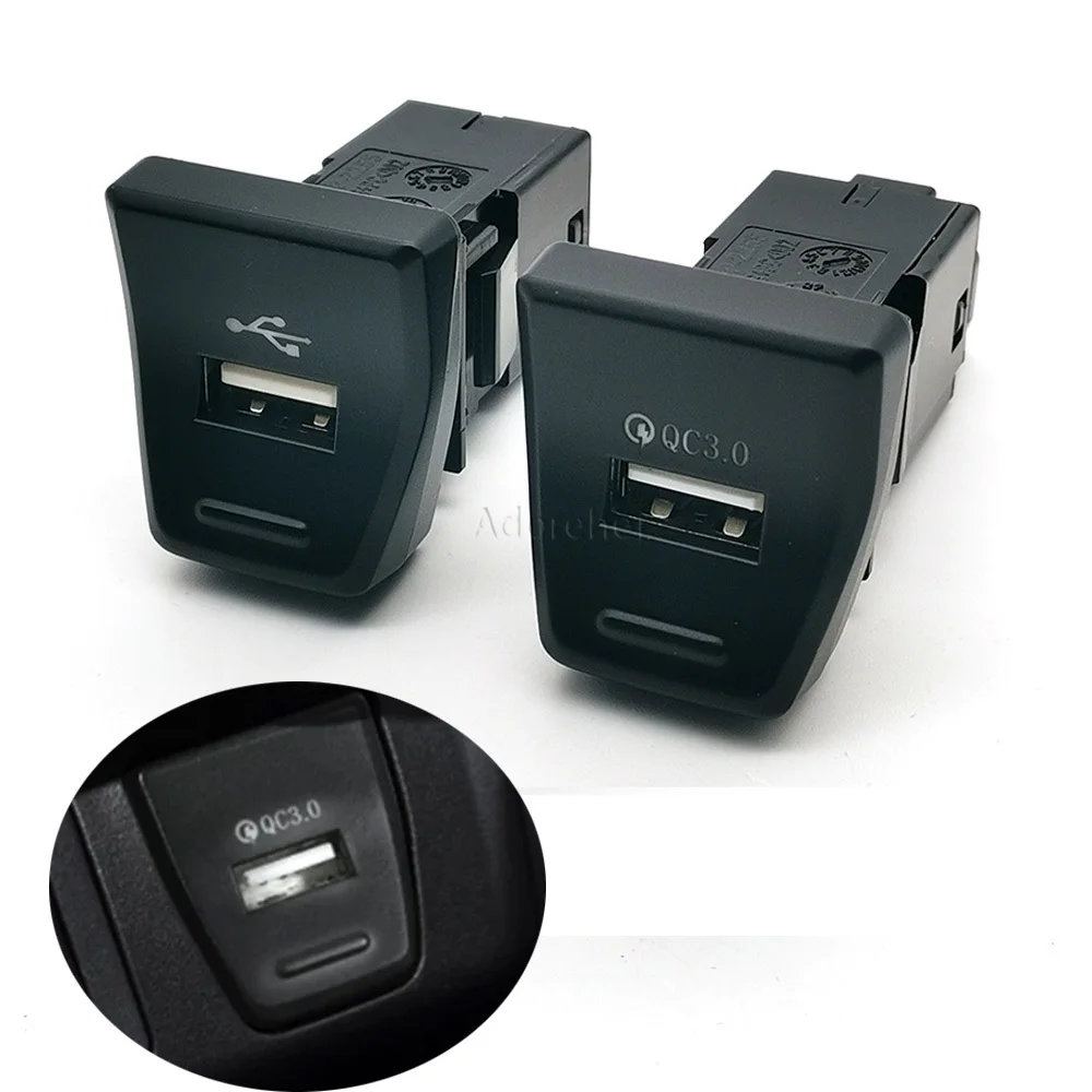 1PC Car Charger QC3.0 USB Audio Socket Central Control Position Switch Buttton Fast Charging Fit for Toyota RAV4 2019 2020