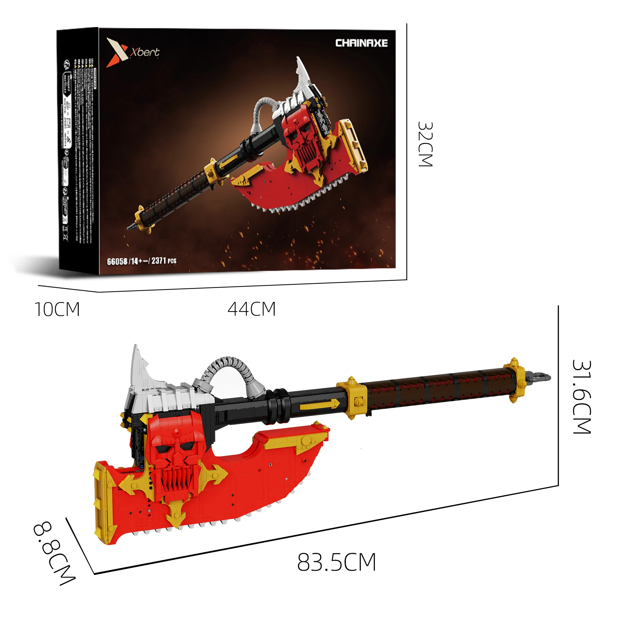 2371PCS Heavy Duty Powered Battle Axe Building Blocks Skull Axe Model Brick With Motor Desktop Ornament Puzzle Toys Holiday Gift - view 6