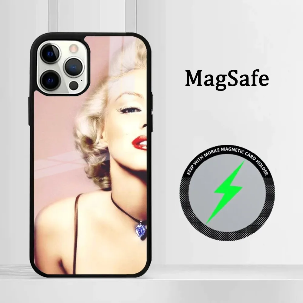 Sexy M-Marilyn M-Monroe Phone Case For iPhone 15 14 13 12 11 Pro Max Plus Mini Mirror Magnetic Cover