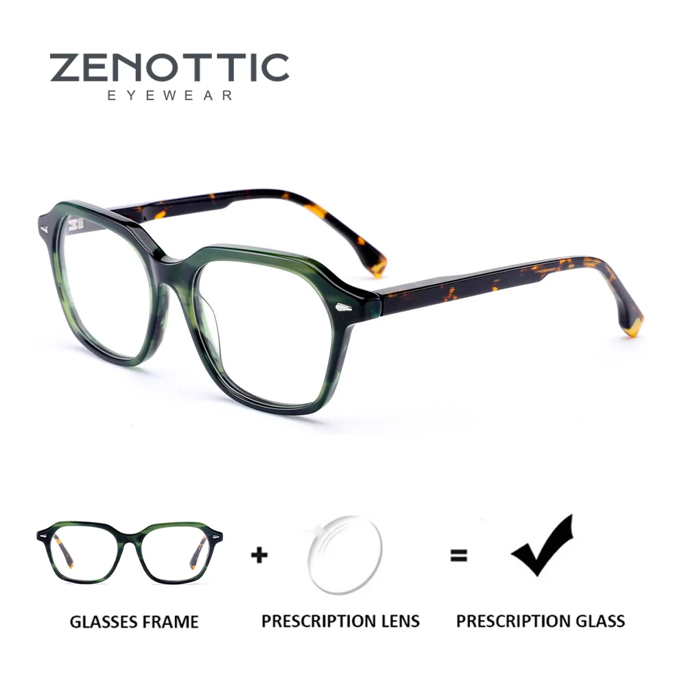 

ZENOTTIC Acetate Pentagon Glasses Frame for Women Geometric Shape Prescription Eyeglasses Lightweight Durable Fashion