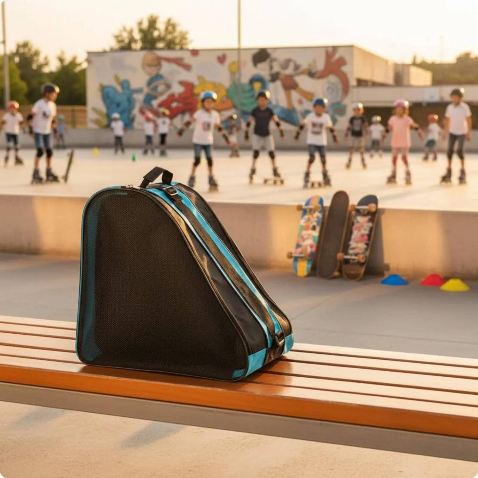 

Aligned Blade Backpack Adjustable Shoulder Strap Skating Blade Bag Gear Storage High Capacity Wear-Resistant Oxford Material