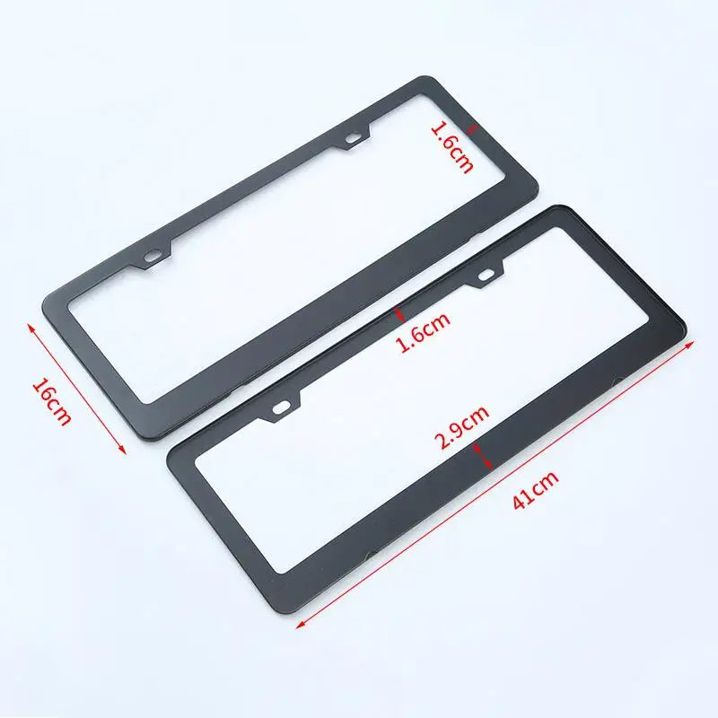 Black/Silver Car Number Plate License Frame Cover Aluminum Photo Frame Car Personalized Modified Stainless Steel License Plate