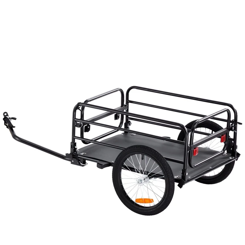 

Bicycle trolley 16-inch 160-pound load-bearing, foldable compact storage universal hook freight trailer