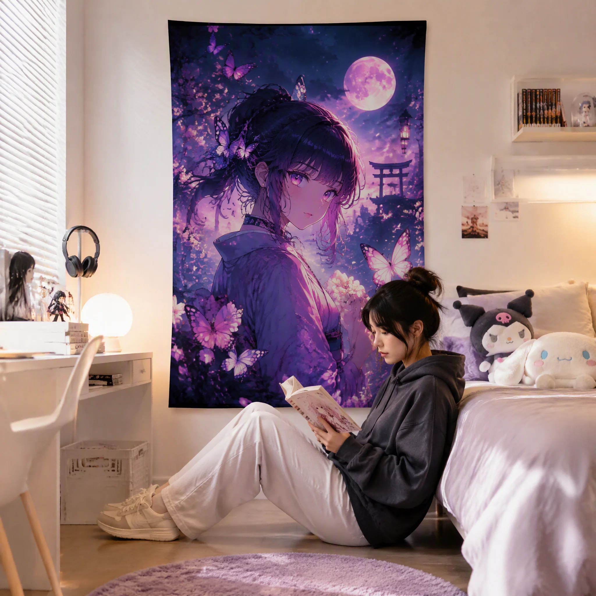 Tapiz de Pared Personalizado de Anime, Vertical, con Nombre y Foto, de Terciopelo Suave, para Decoración de Habitaciones de Otakus, Dormitorios y Residencias Universitarias