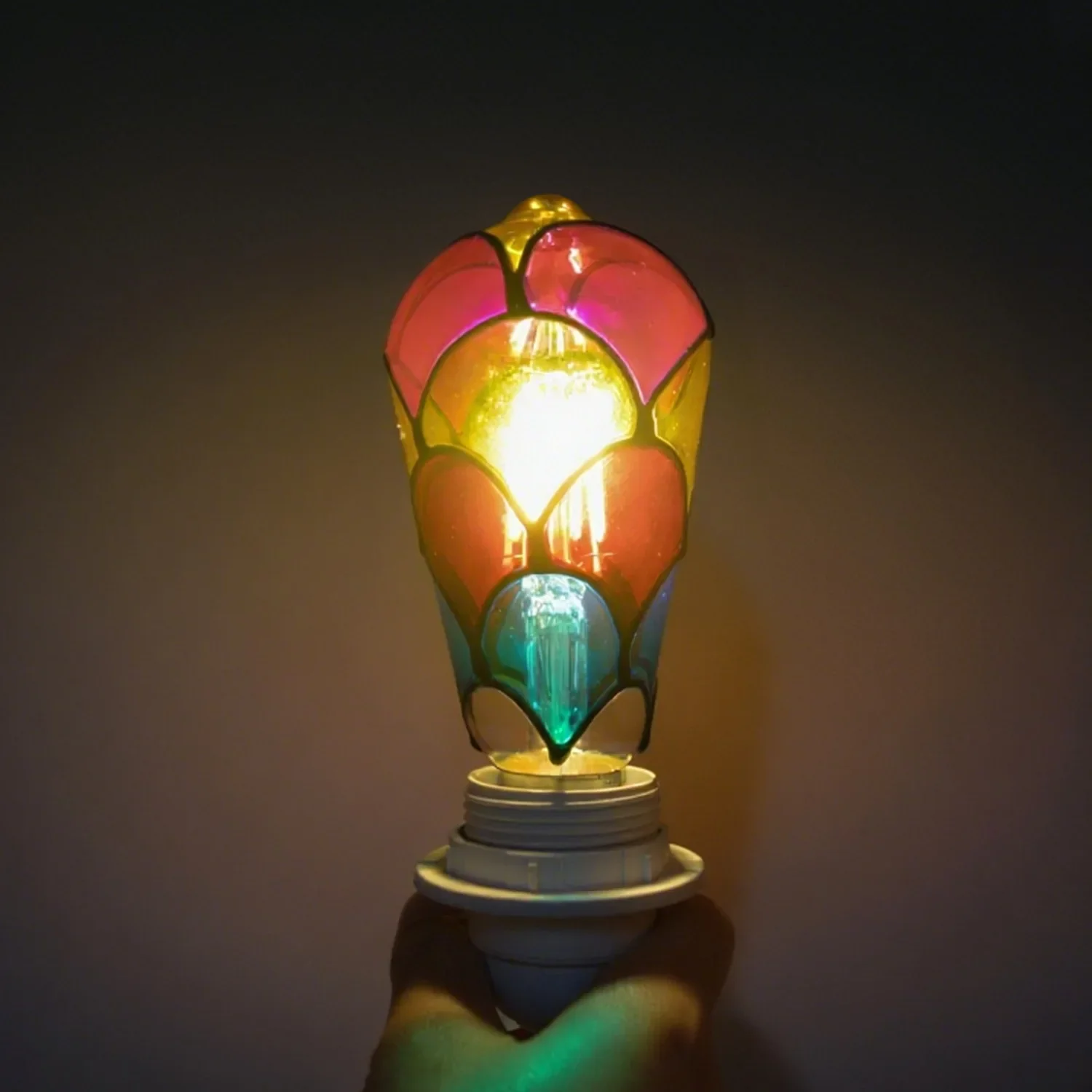 LED Hand Painted DIY Color Decorative Light Bulb 4W  2700K 110V 220V Christmas Ambient Light ST64 Color Decorative Light Bedroom