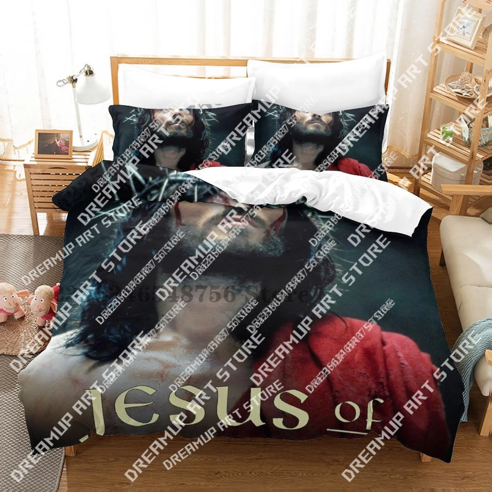 3D Print Jesus Cross Bedding Set Boys Girl Twin Queen King Size Duvet Cover Pillowcase Bed boys Adult Home Textiles