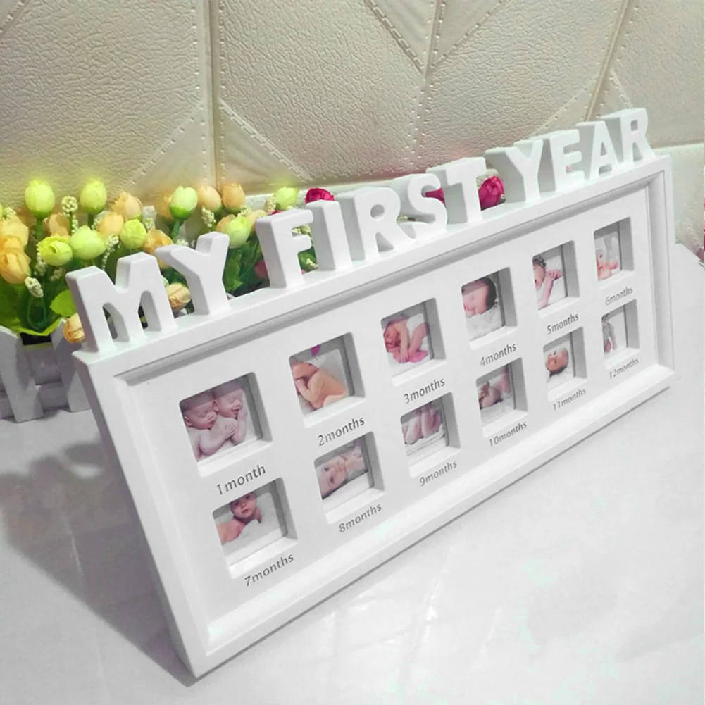 12 Months Kids Growth Picture Frame PVC My First Year Photo Frame Souvenirs Newborn Baby Girl Boy Commemorative Book Home Decor