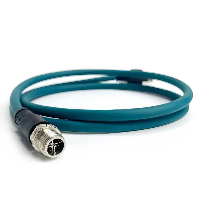 M12 X-Code 8Pin Male to RJ45 Gigabit Ethernet Cable 10Gbps IP67 Shielded - Industrial CAT6A Network Wire for Robotics & Harsh