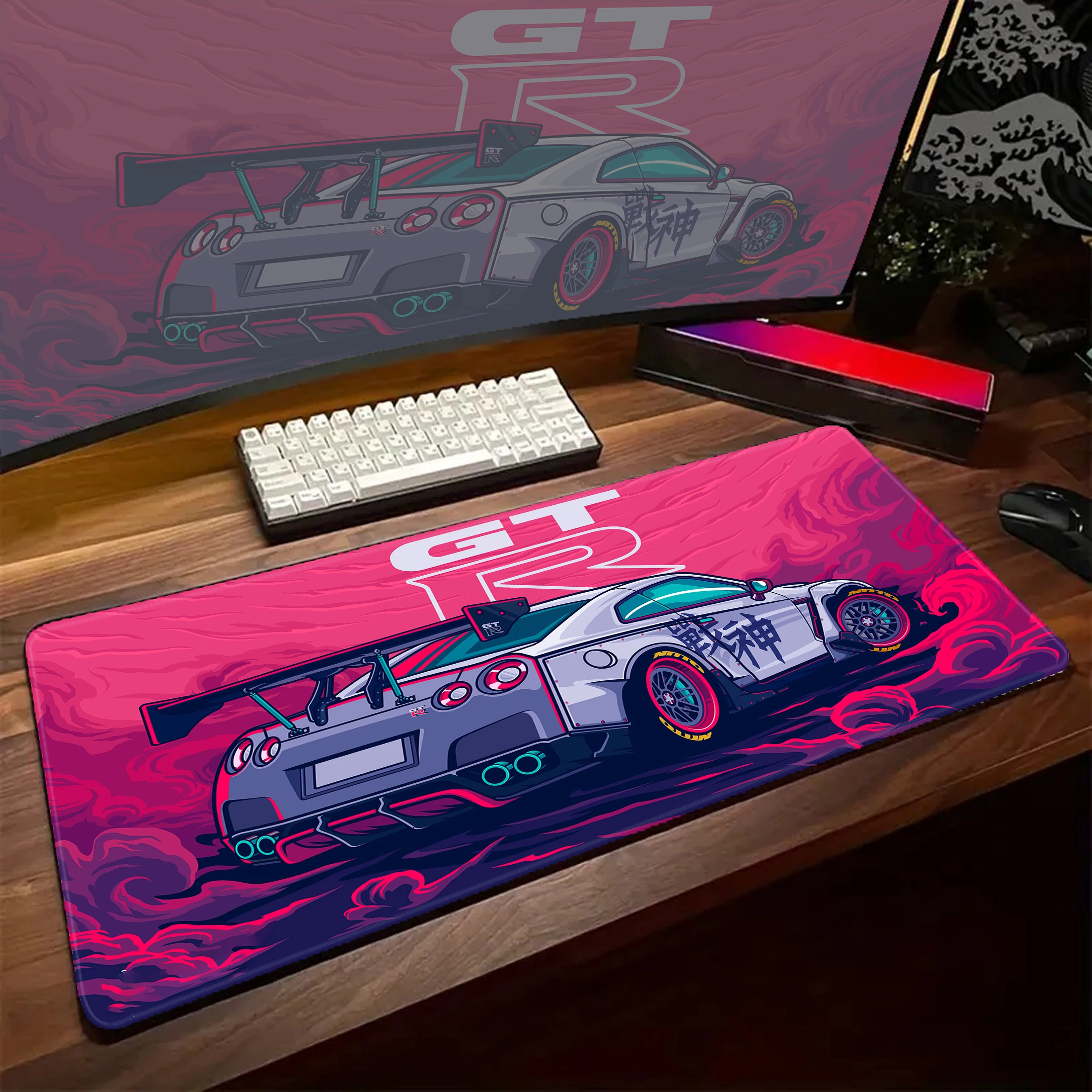 

Cool Sports Car Gaming Mouse Pad Large Non-slip Rubber Base Seamed Edge Design Table Mat Mousepads Gamer 800X300MM Office Carpet