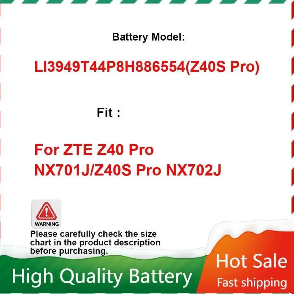 

Для Zte Z40 Pro NX701J Z40S NX702J LI3949T44P8H886554 долговечный аккумулятор мобильного телефона 4600 мАч