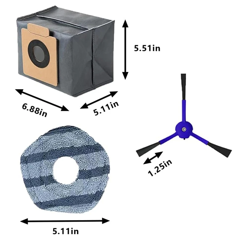 แปรงดูดฝุ่นด้านข้างสำหรับ X10 eufy Pro OMNI อะไหล่เครื่องดูดฝุ่นสำหรับหุ่นยนต์