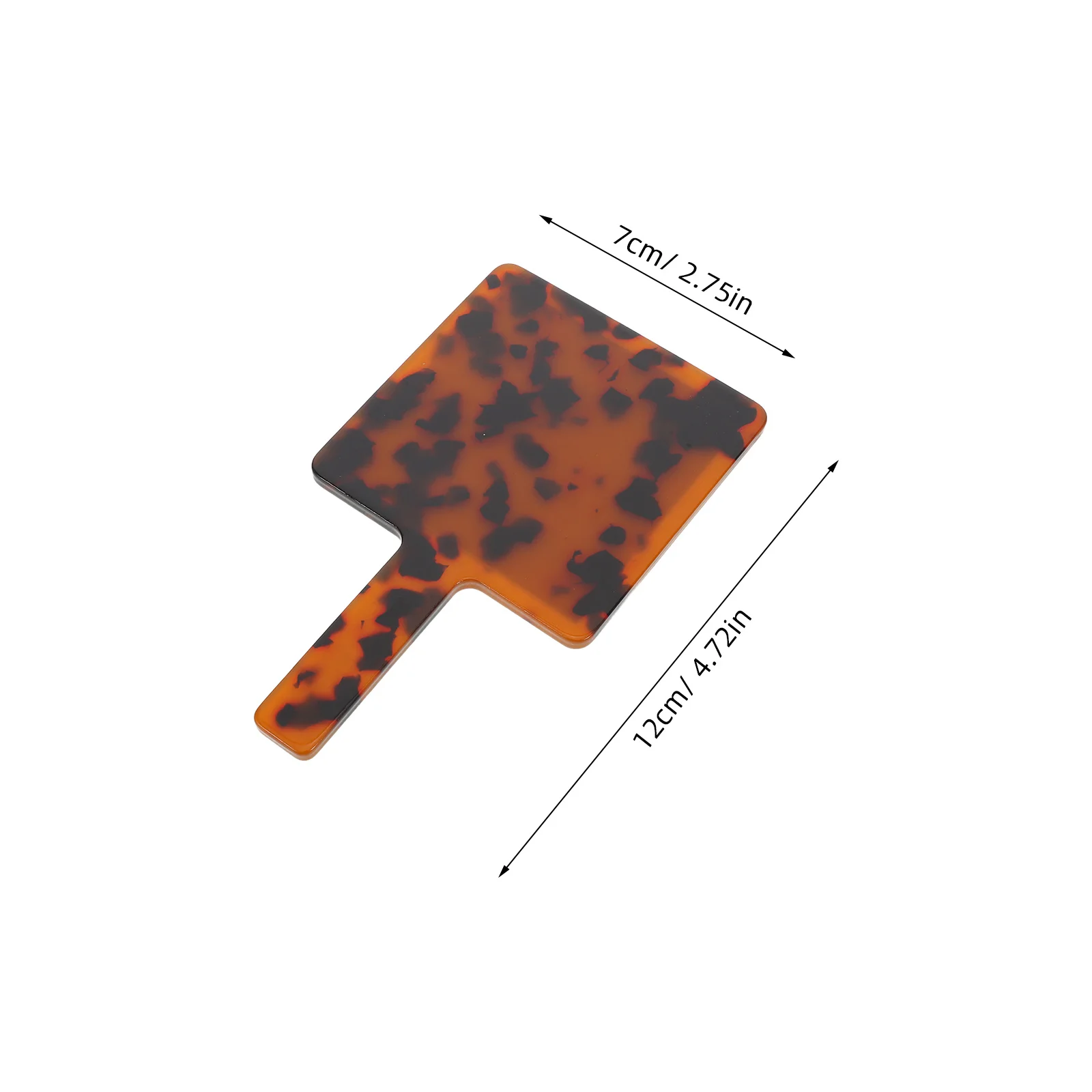 Retro Handheld Makeup Mirror Leopard Acetate Square Travel Mirror for Women Portable Purse Compact Dressing Tool