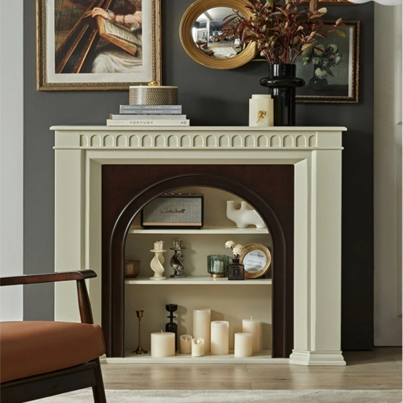 

French Cream-style Living Room Cabinet Solid Wood Decorative Retro Home Fireplace Photography Mantelpiece Furniture Taquilla JTL