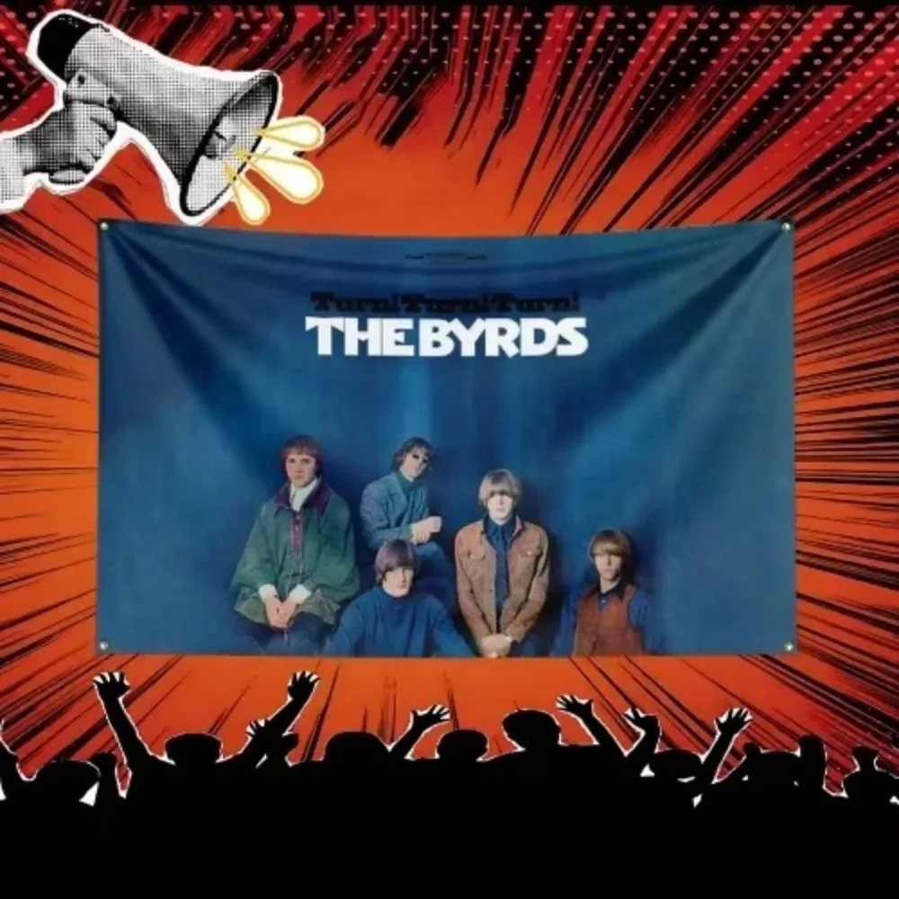 The Byrds Inspired Rock Music Flag  Polyester Banner For Bedroom Wall Decor Music Fans Gift