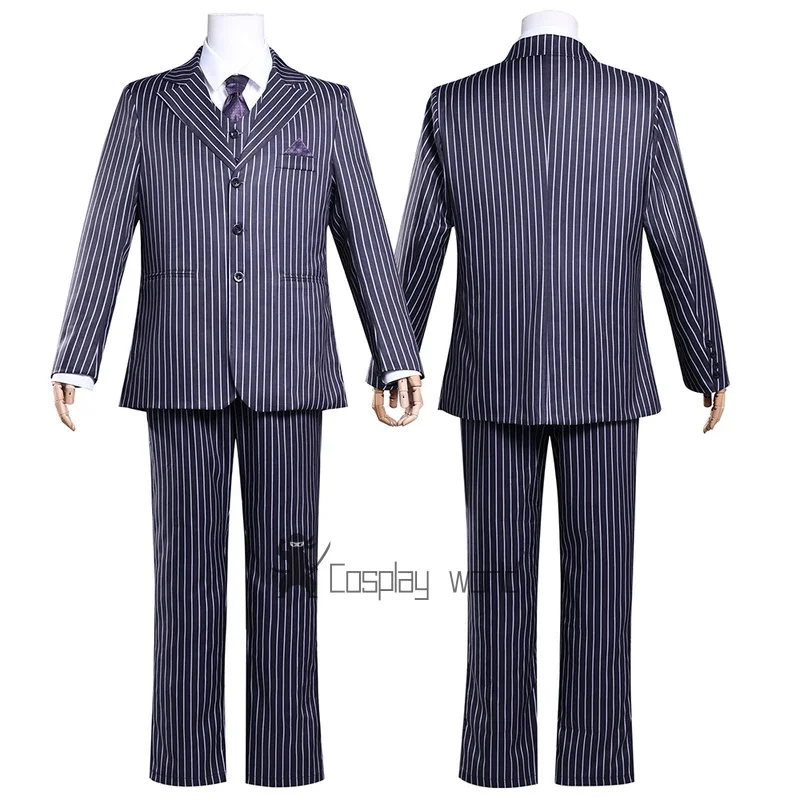 

Gomez Adams Косплей Костюм Мужчины Среда Косплей Куртка Рубашка Жилет Брюки Галстук Полный Комплект Рождественская Вечеринка Костюм Шоу Сценическая Одежда