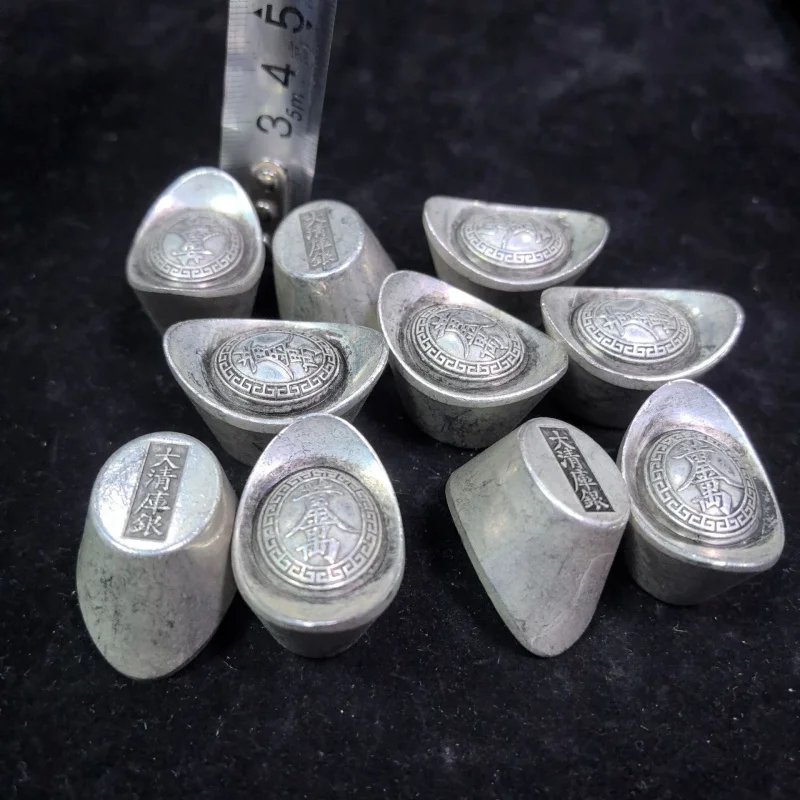 Antique Crafts Treasury Ingot Qing Dynasty Gold 0.05kg Silver Yuanbao