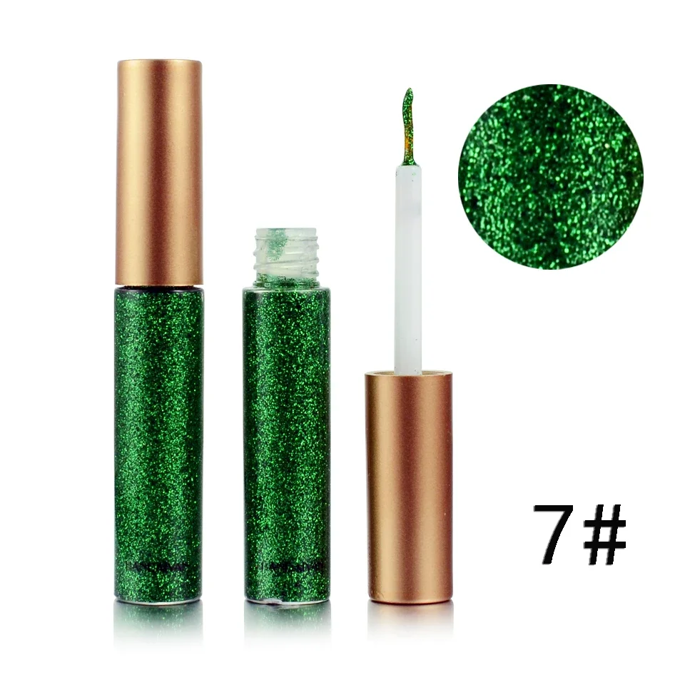 HANDAIYAN Glitzer-Flüssig-Eyeliner-Stift Funkelndes Hochglanz-Pigment Bühnen-Diamant-Lidschatten Langanhaltend Wasserfest Augen-Make-up – Detail 16