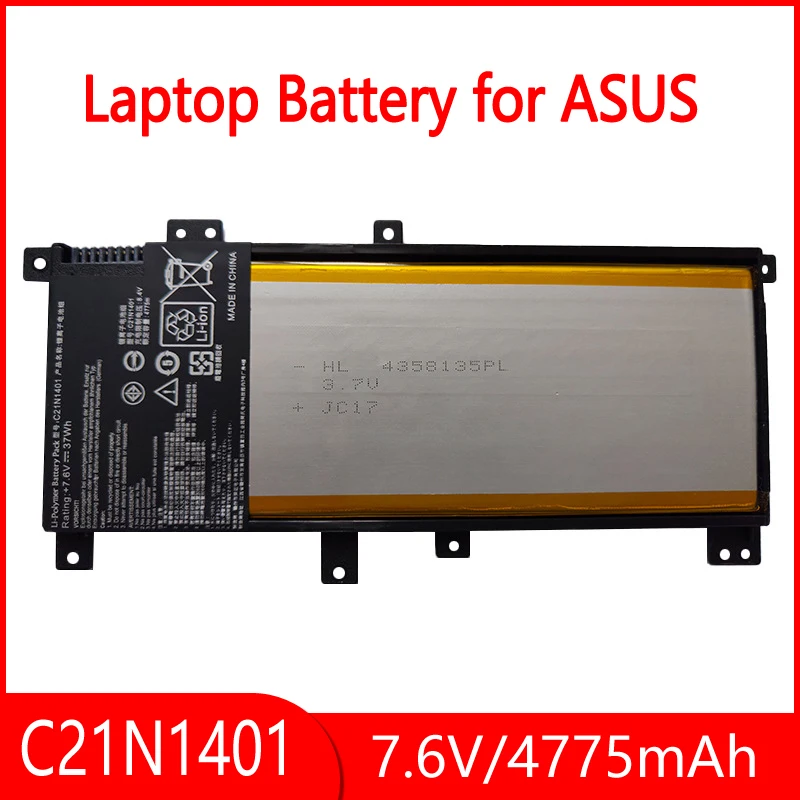 

C21N1401 37Wh Laptop Battery For ASUS F455LJ X455 X455LA Y483L X454L X455L R455L F454L W419L W409L K455L X455L 7.6V
