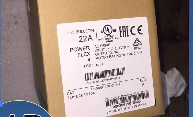 

22A-B4P5N104 inverter 200-240VAC three-phase power supply input voltage 0.75kW