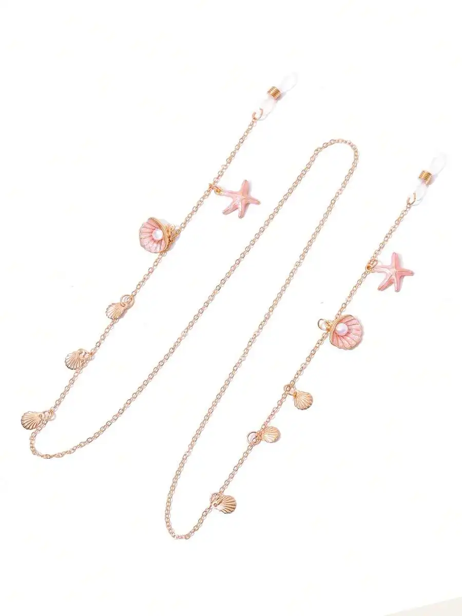 1pc Starfish,Shell Decorated Eyeglasses Chain,Women's Eyeglasses Chain,Women's Anti-Slip Eyeglasses Strap,Travel Essential