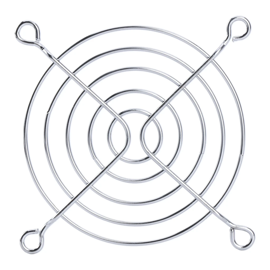 

Fan Grill Metal Household Grill Protector Finger Guard for 80mm for Case Fan Silver Tone